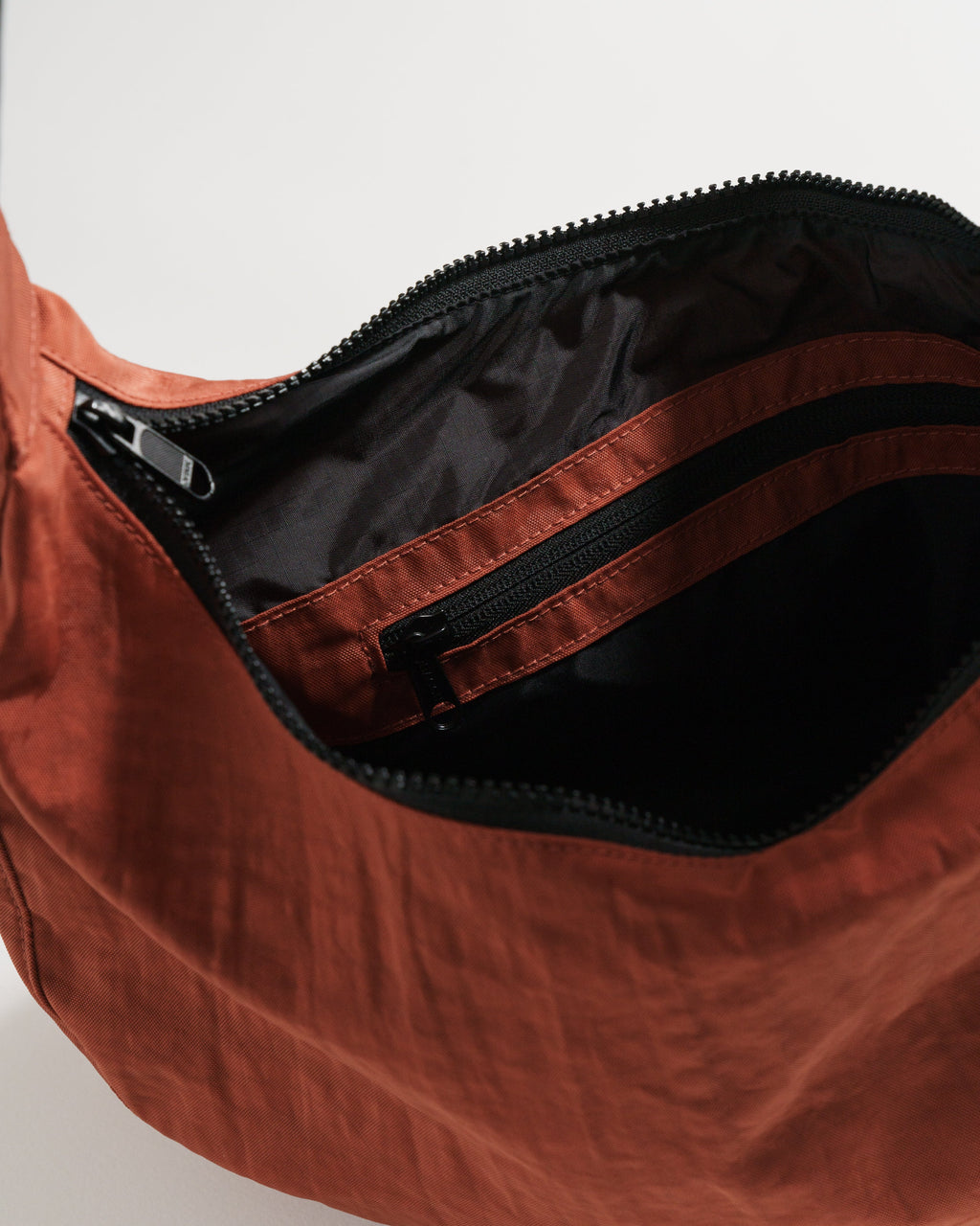 Medium Nylon Crescent Bag - Sienna