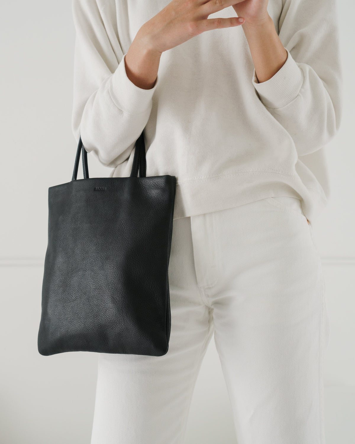 Mini Flat Tote - Black