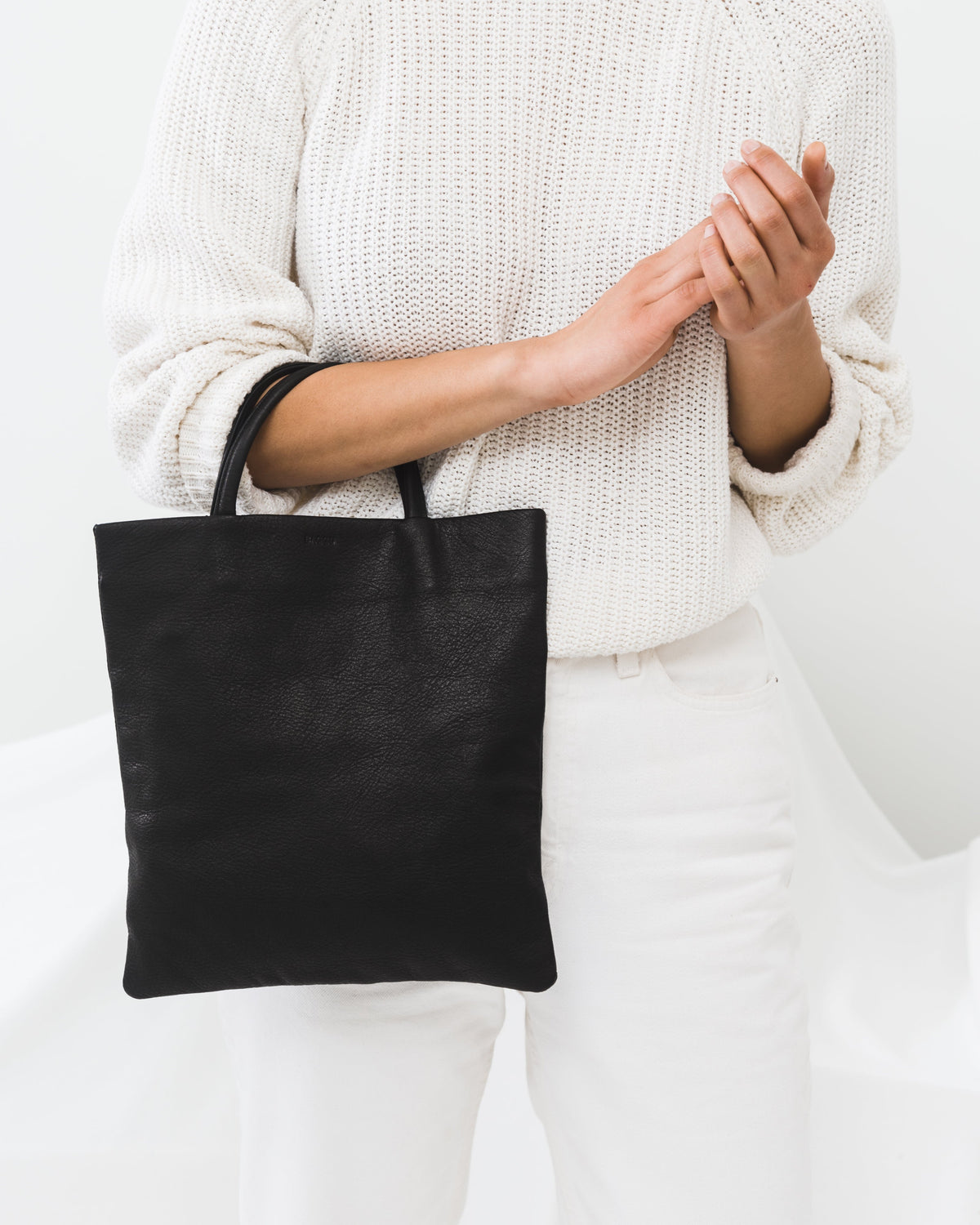 Mini Flat Tote - Black