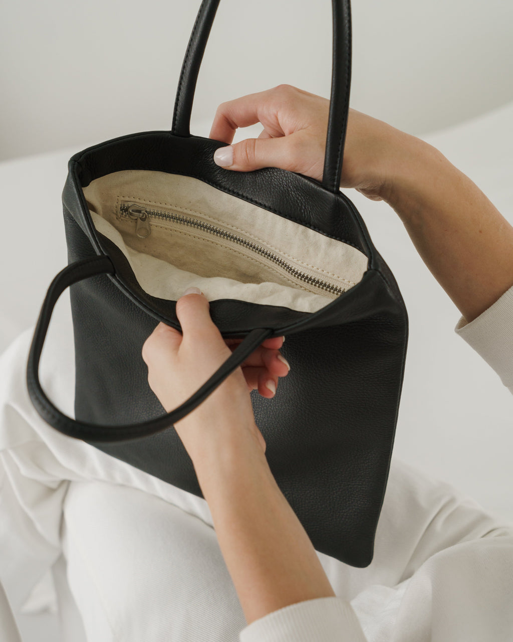 Mini Flat Tote - Black