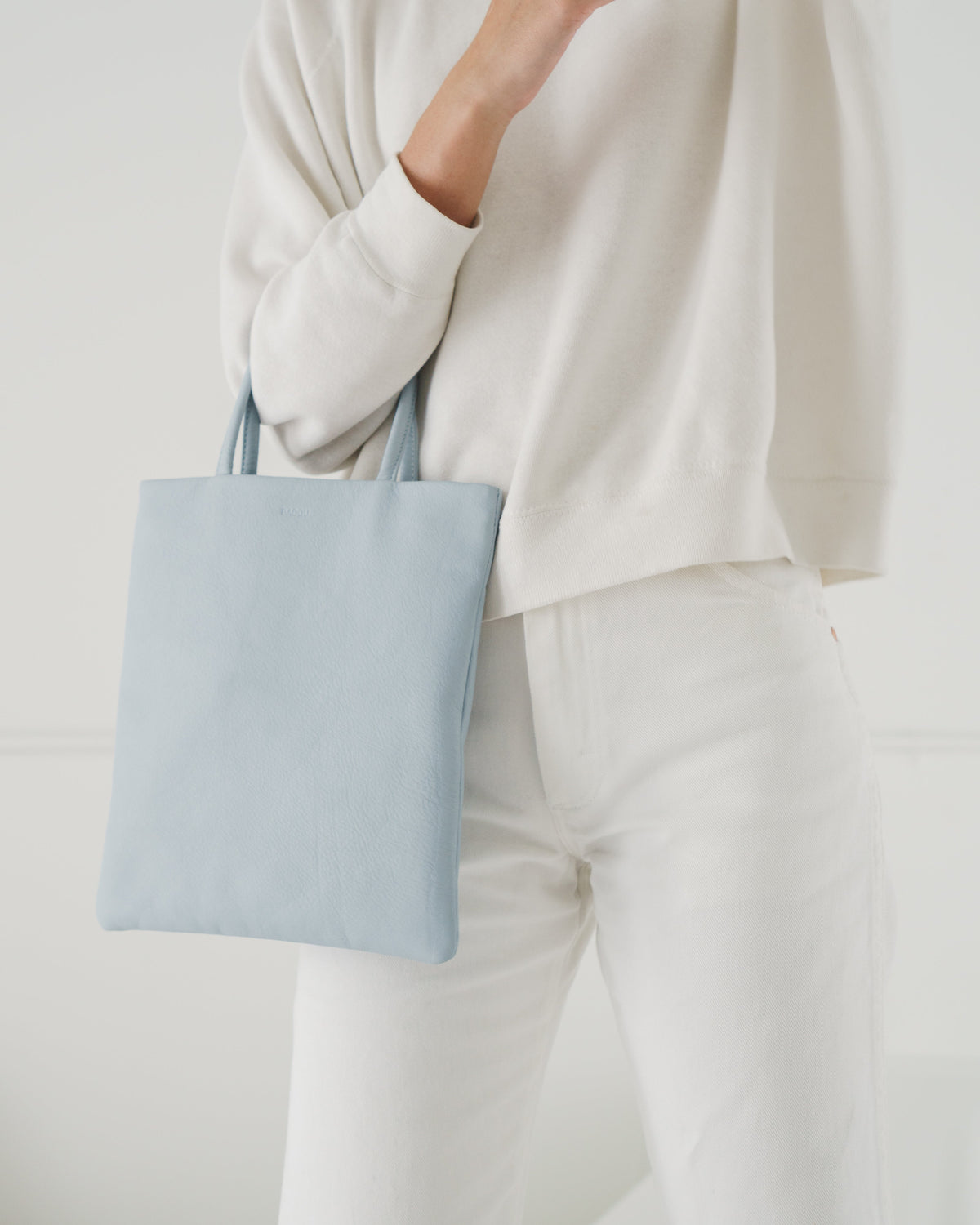 Mini Flat Tote - Soft Blue
