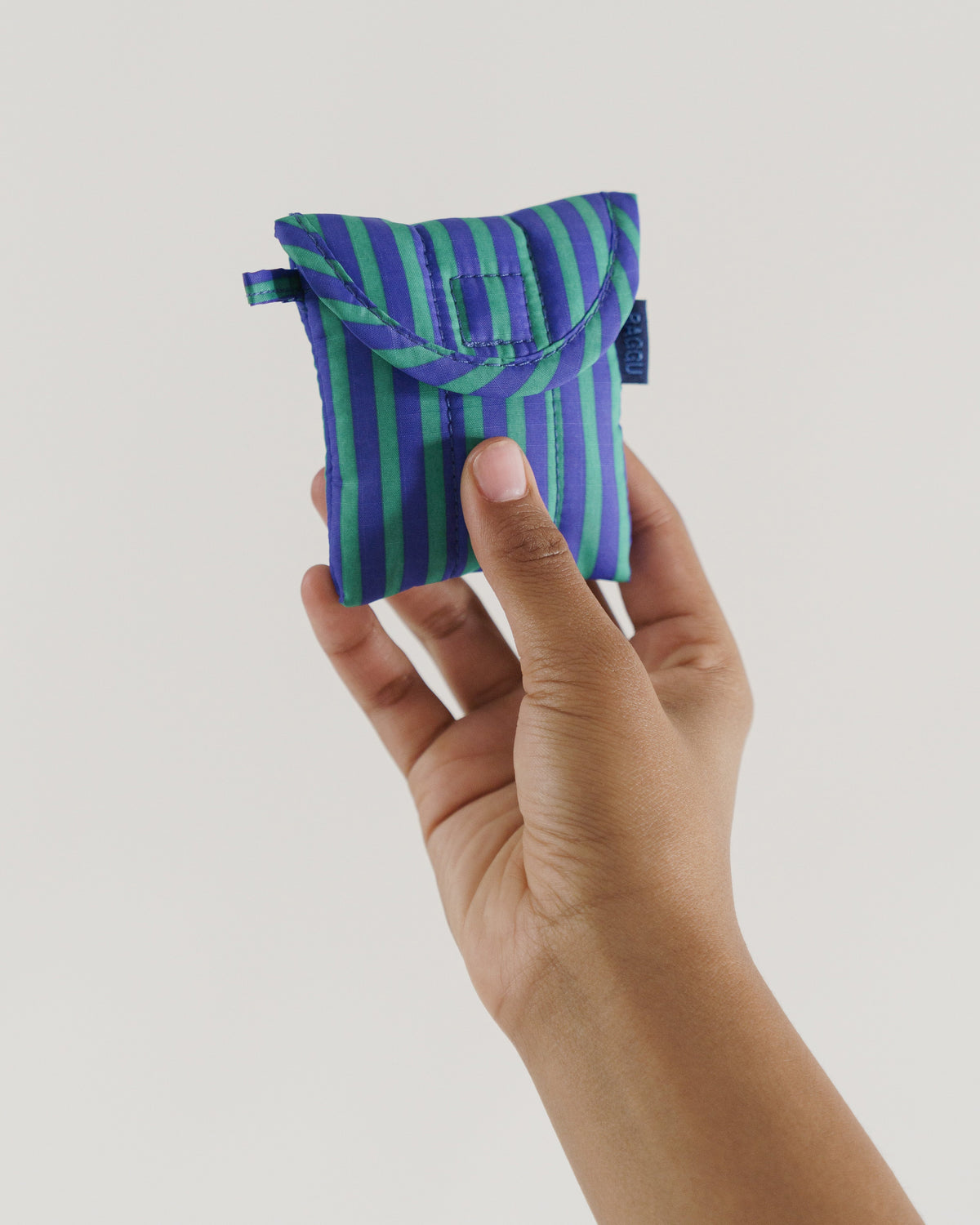 Puffy Earbuds Case - Stripe Cobalt-and-jade