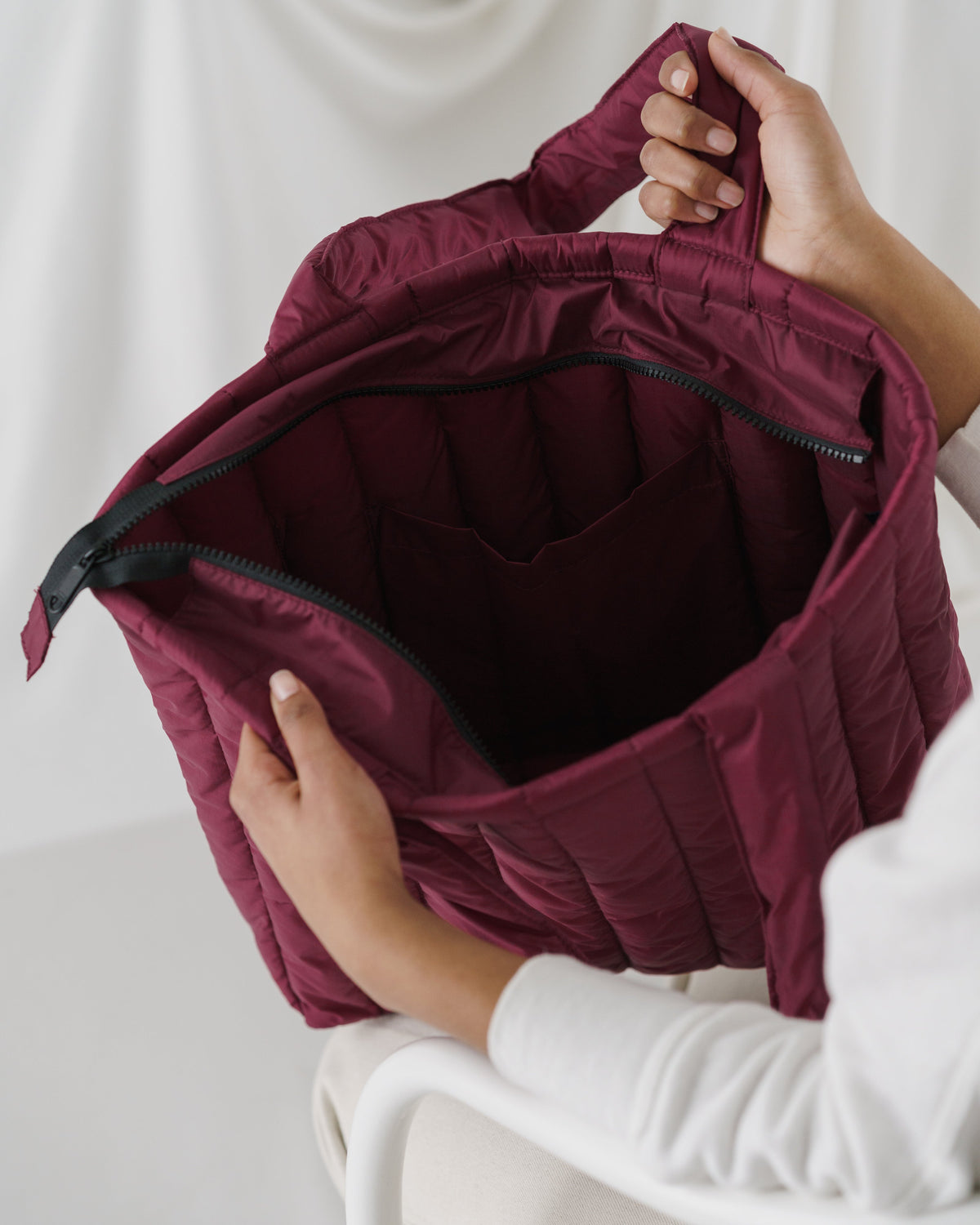 Puffy Tote - Cranberry