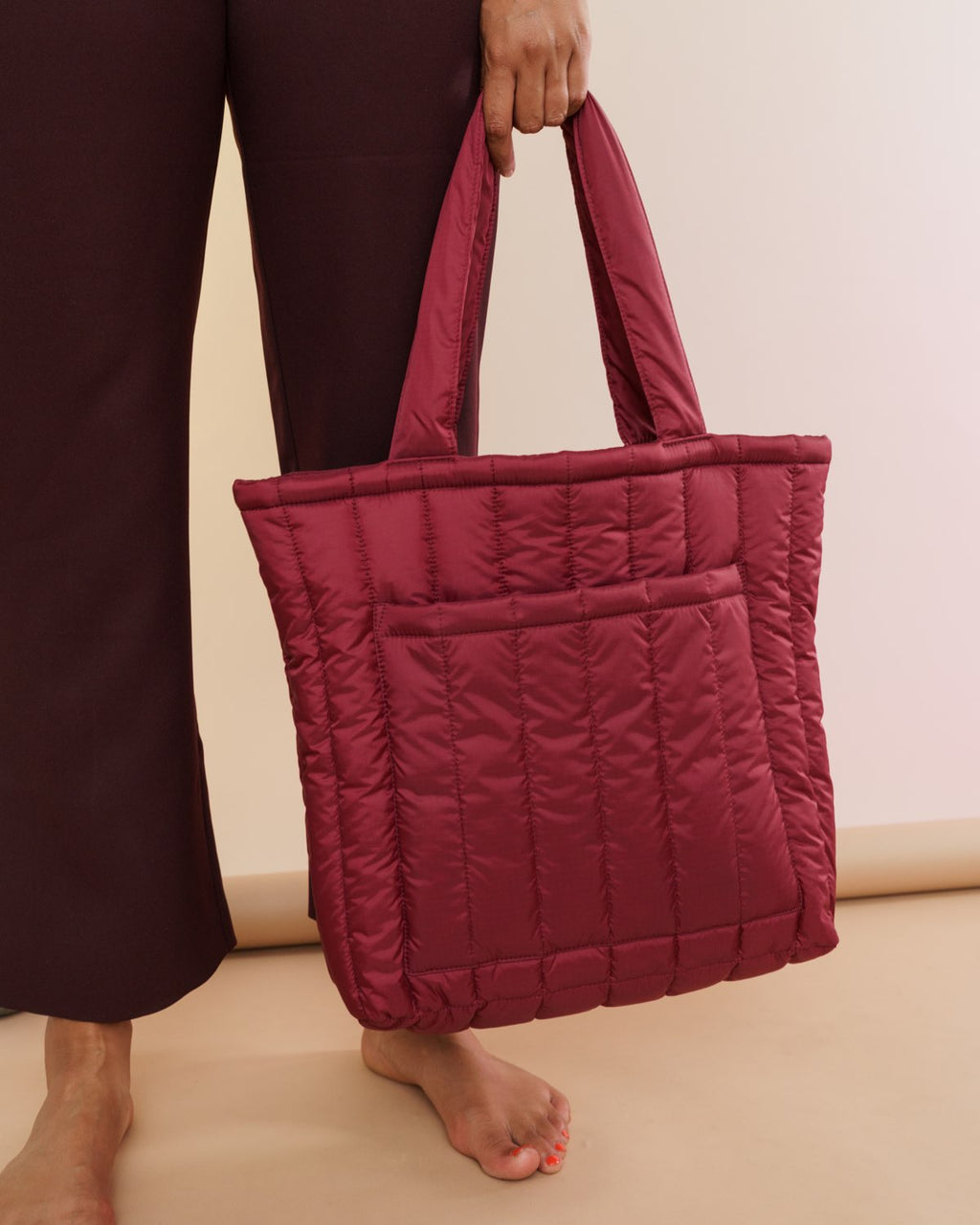Puffy Tote - Cranberry