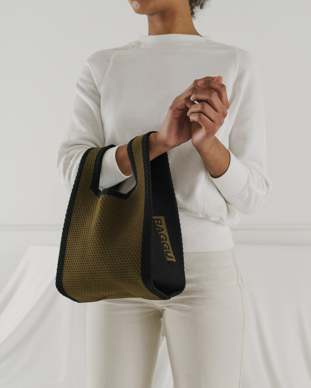 Mini Engineered Knit Baggu - Kelp