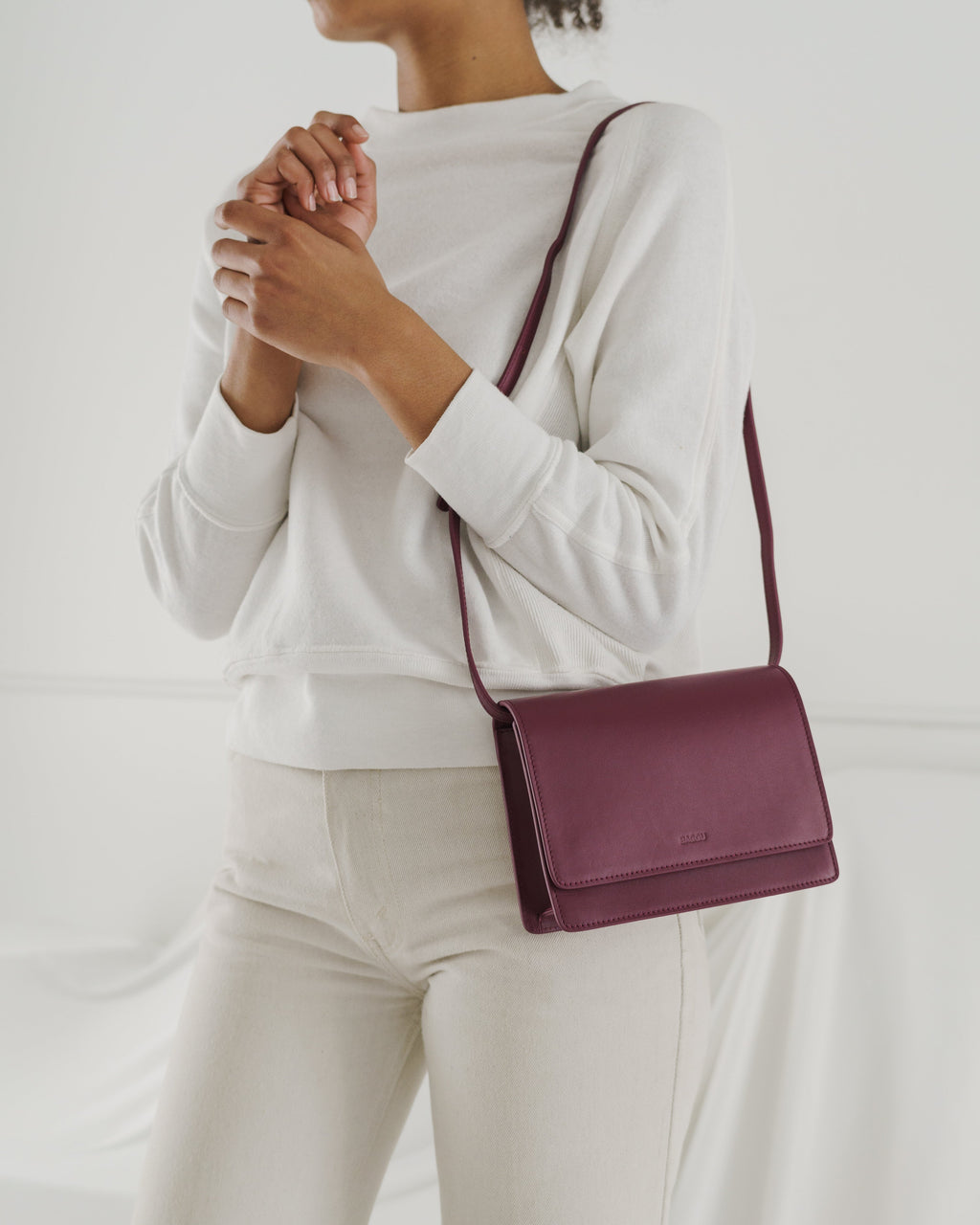 Small Structured Crossbody - Cranberry