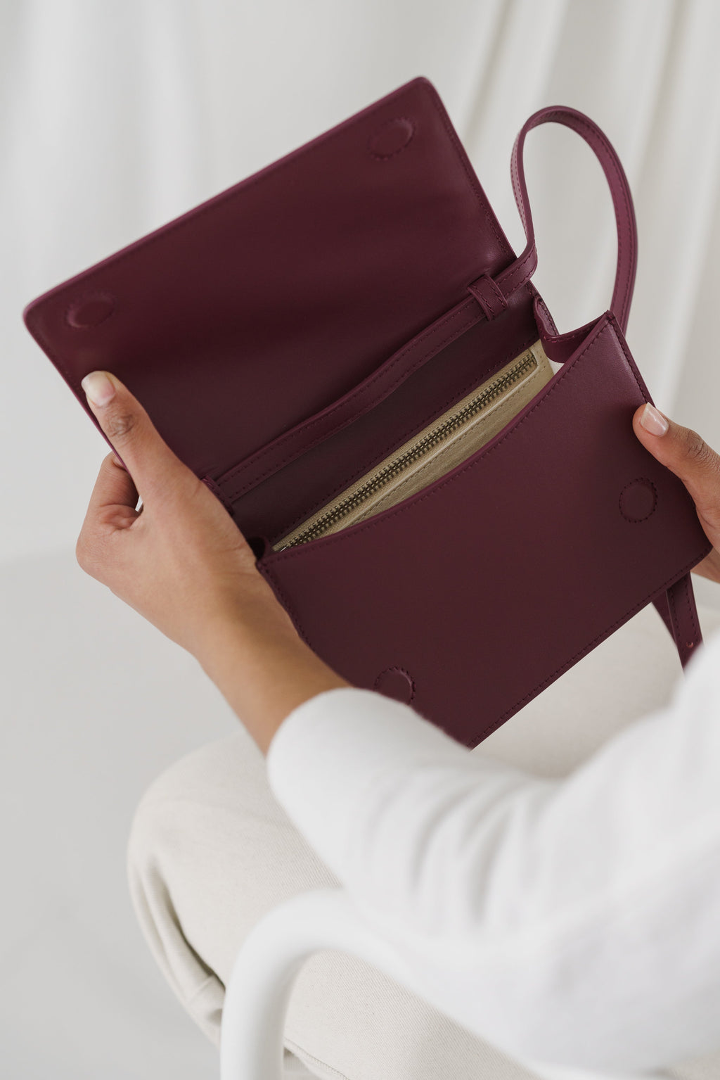 Small Structured Crossbody - Cranberry