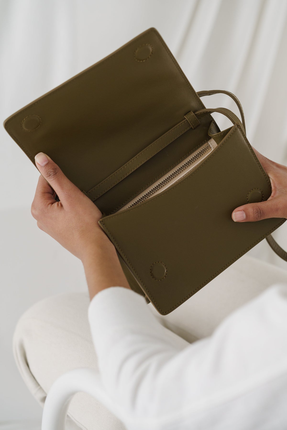 Small Structured Crossbody - Kelp