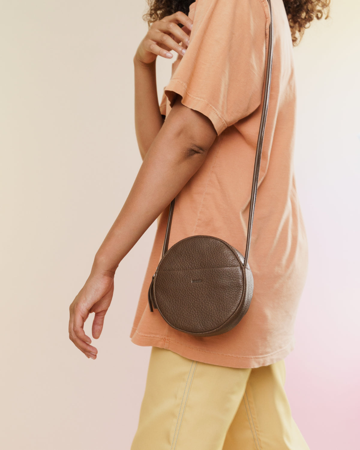 Soft Mini Circle Purse - Chocolate