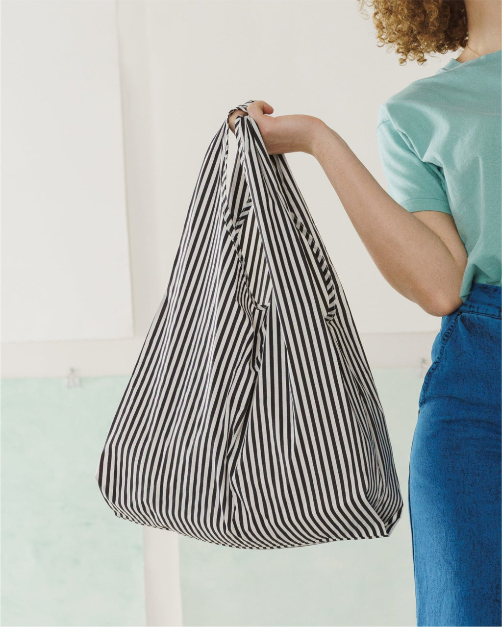 Standard Baggu - Black and White Stripe