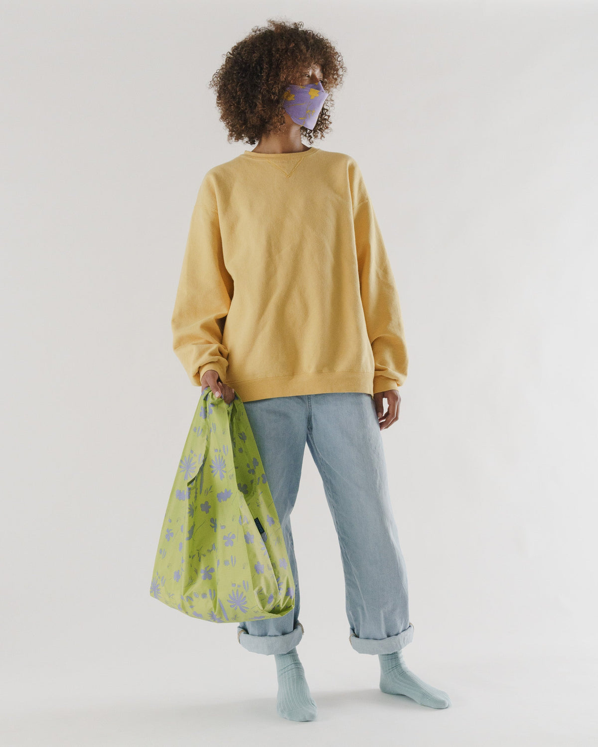 Standard Baggu - Lime Floral Sun Print
