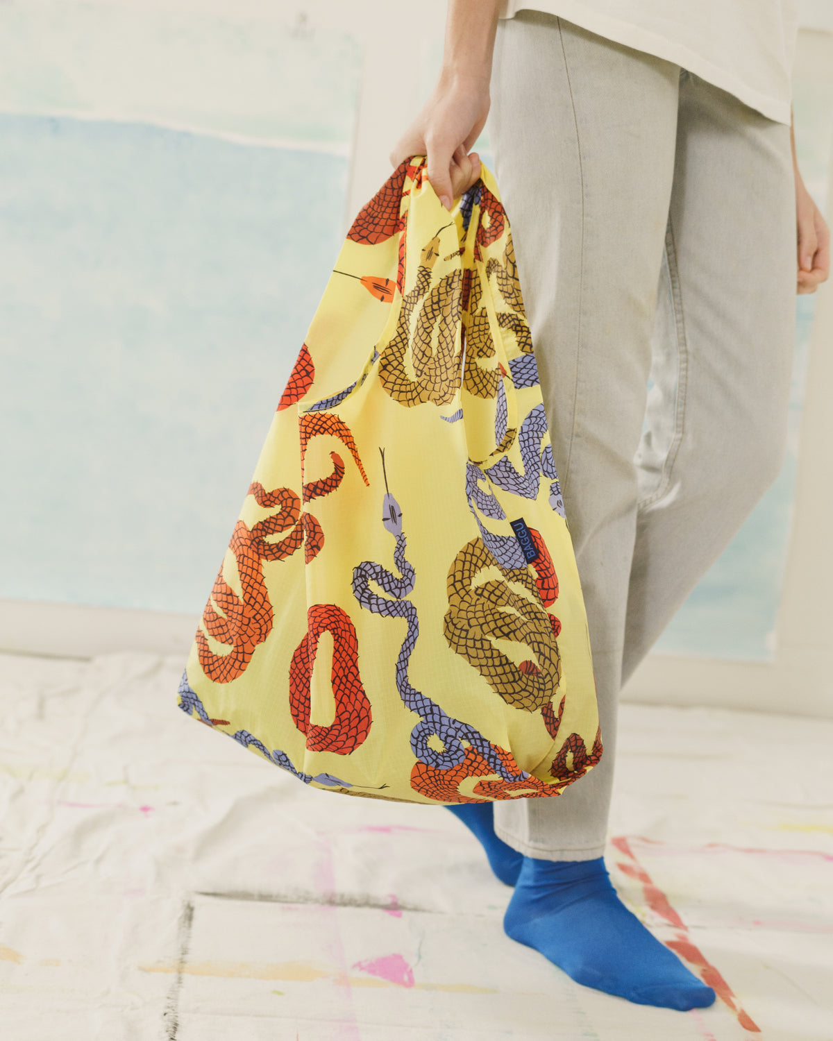 Standard Baggu - Yellow Snakes