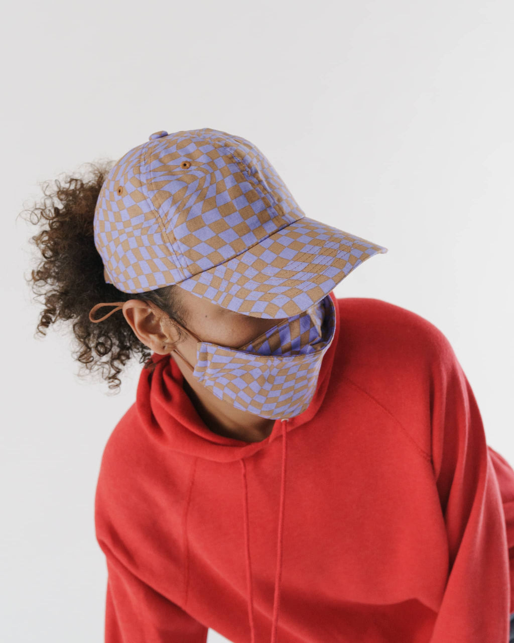 Baseball Cap - Lavender Trippy Checker