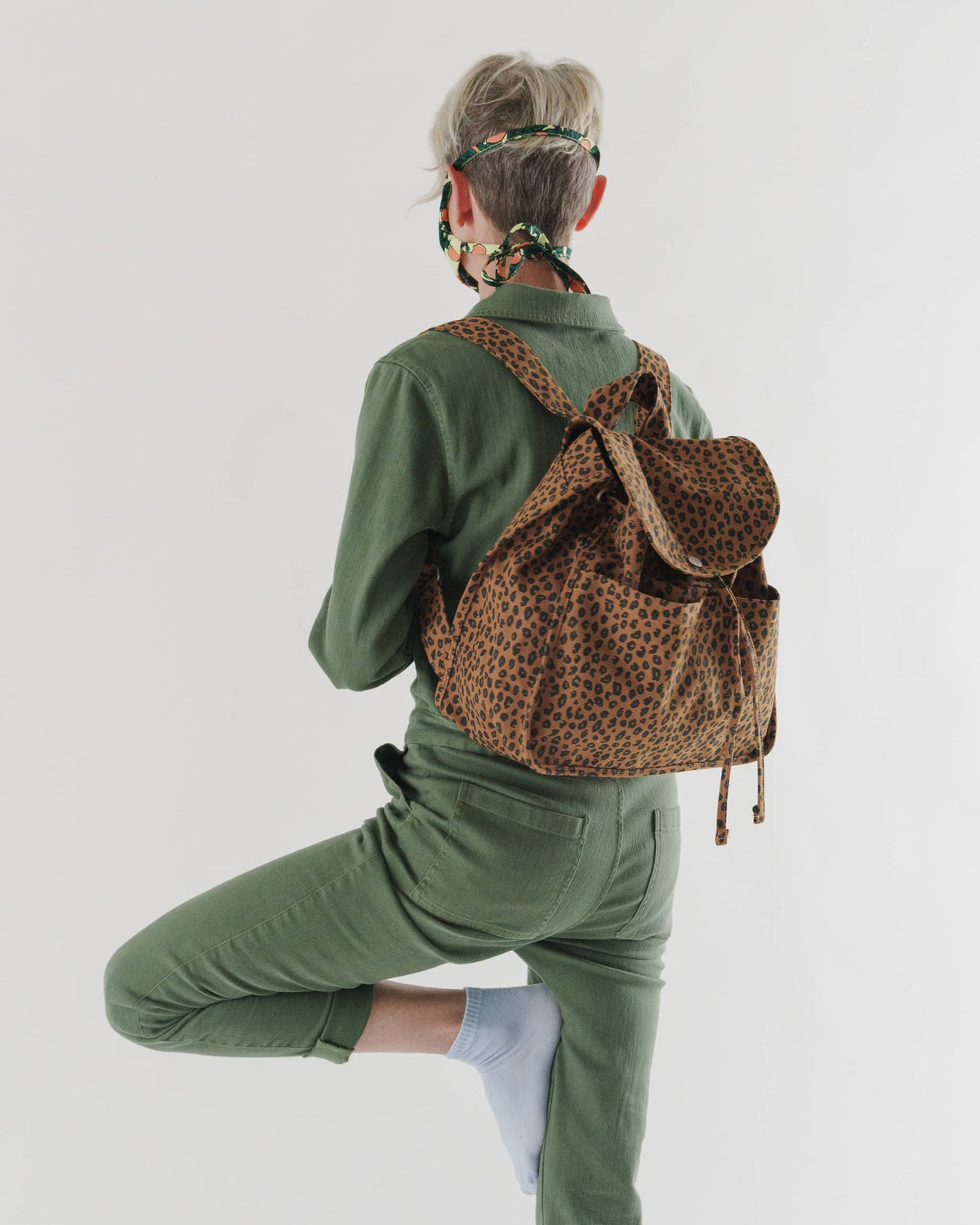 Drawstring Backpack - Leopard-Nutmeg