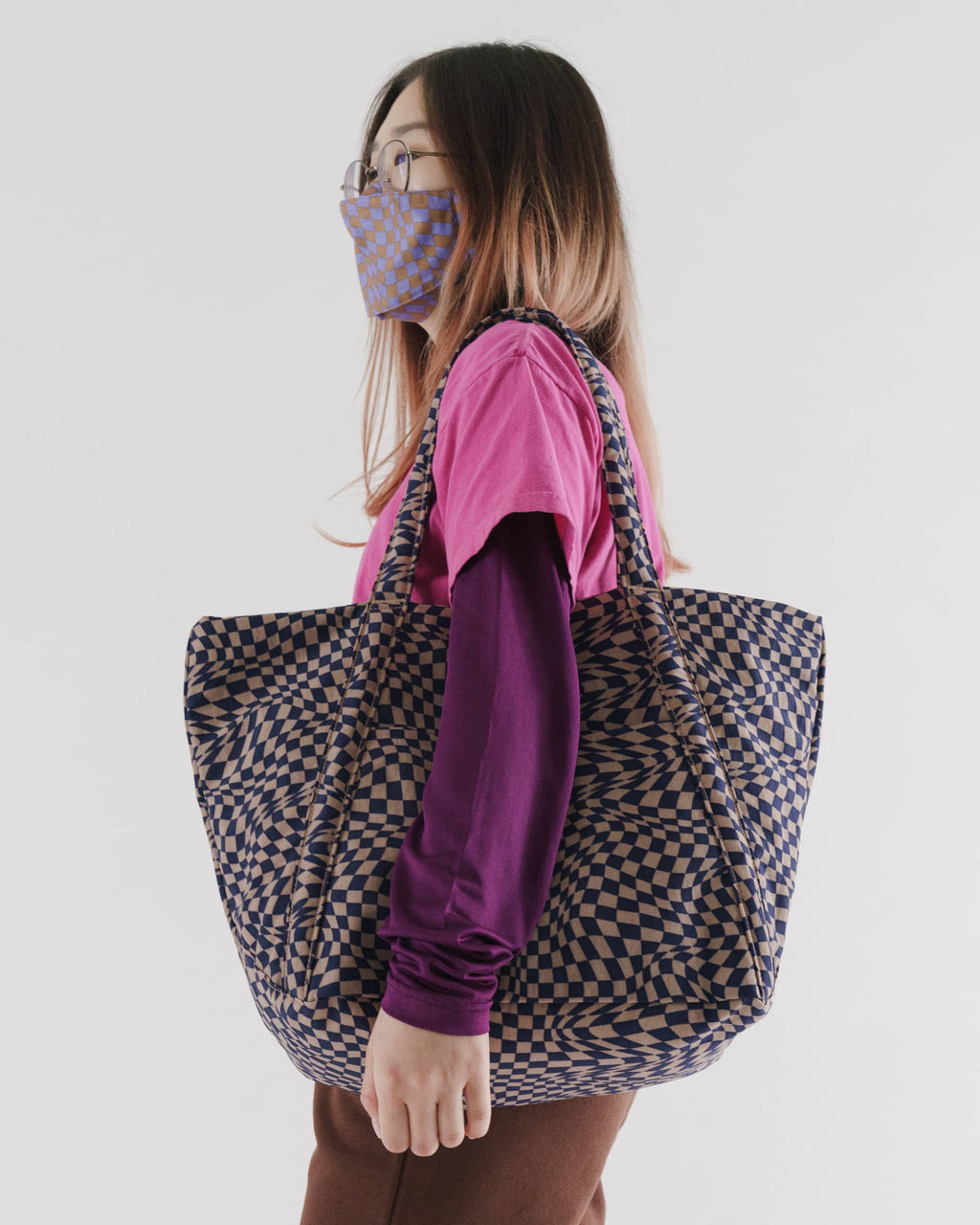 Cloud Bag - Indigo Trippy Checker