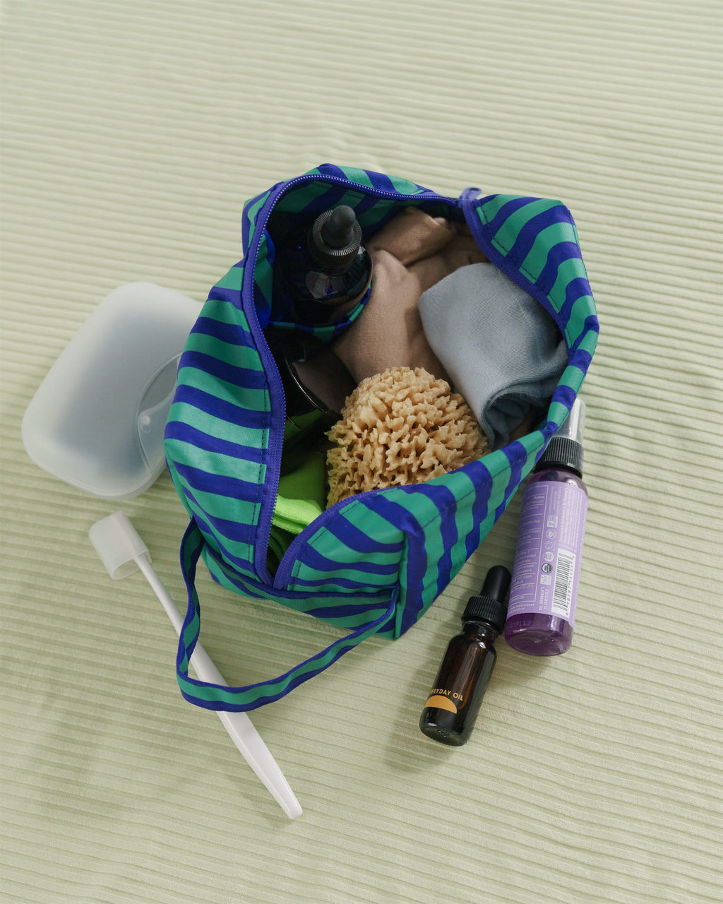 Dopp Kit - Stripe-Cobalt and Jade