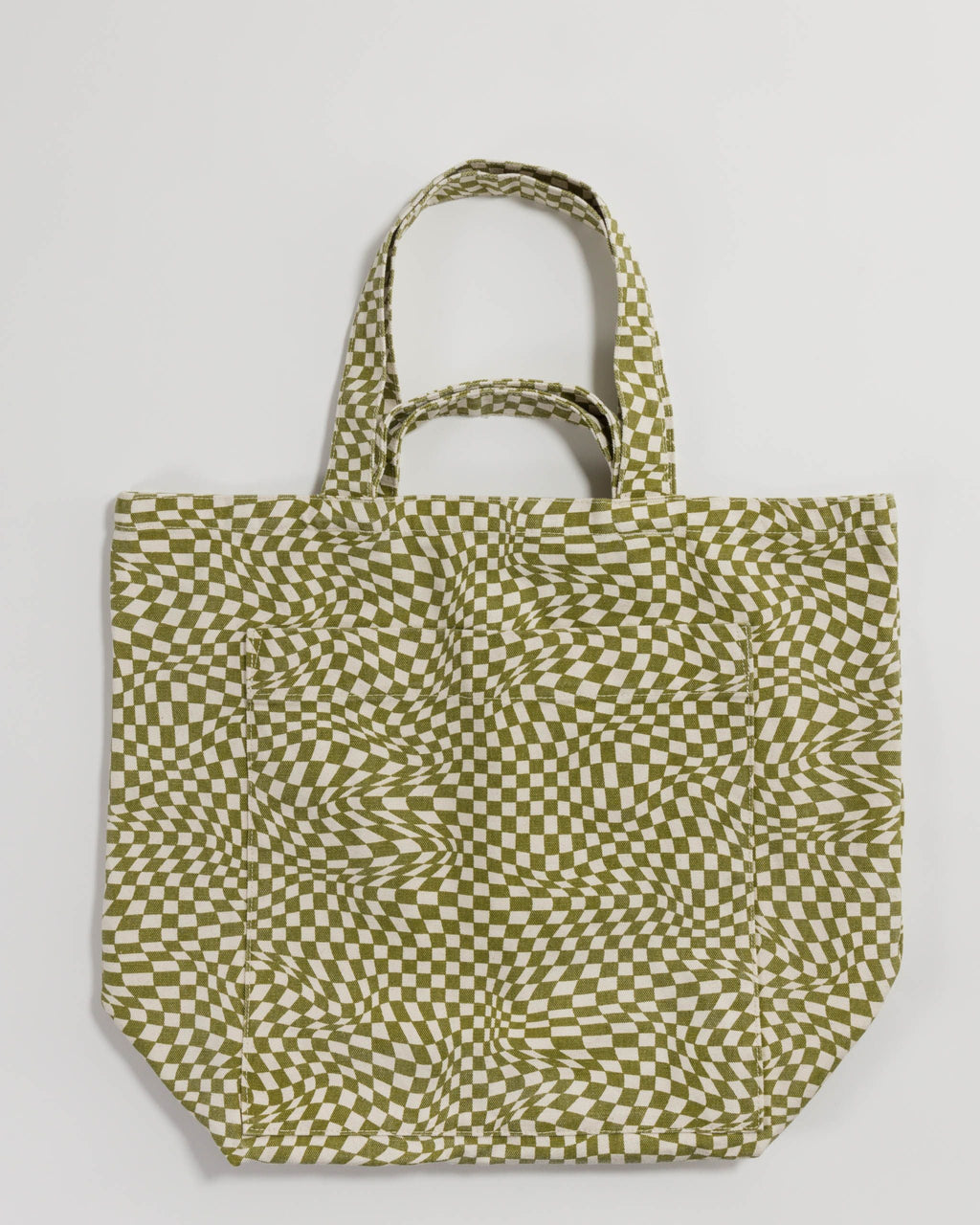 Giant Pocket Tote - Moss Trippy Checker