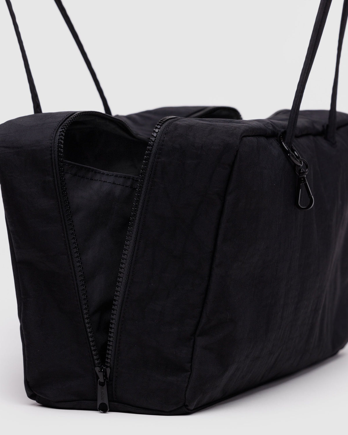 Medium Nylon Bowler Bag - Black