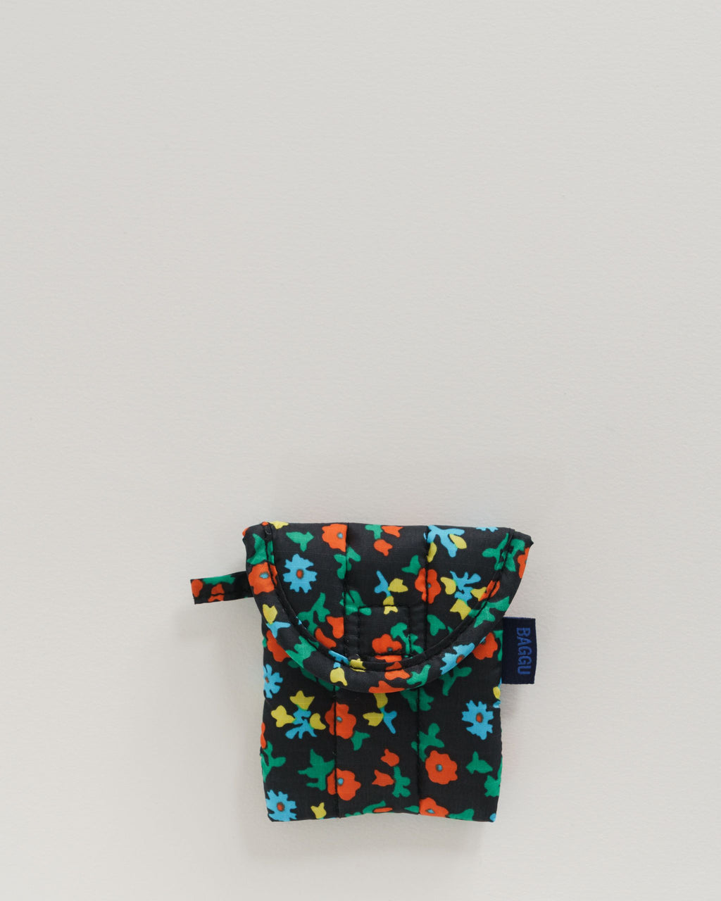 Puffy Earbuds Case - Black Calico Floral