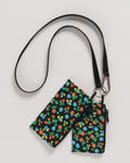 Lanyard Pouch Set - Black Calico Floral