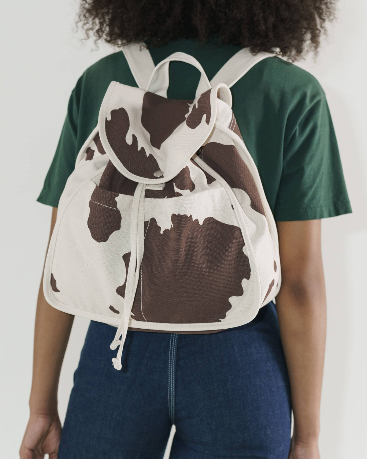 Drawstring Backpack - Brown Cow
