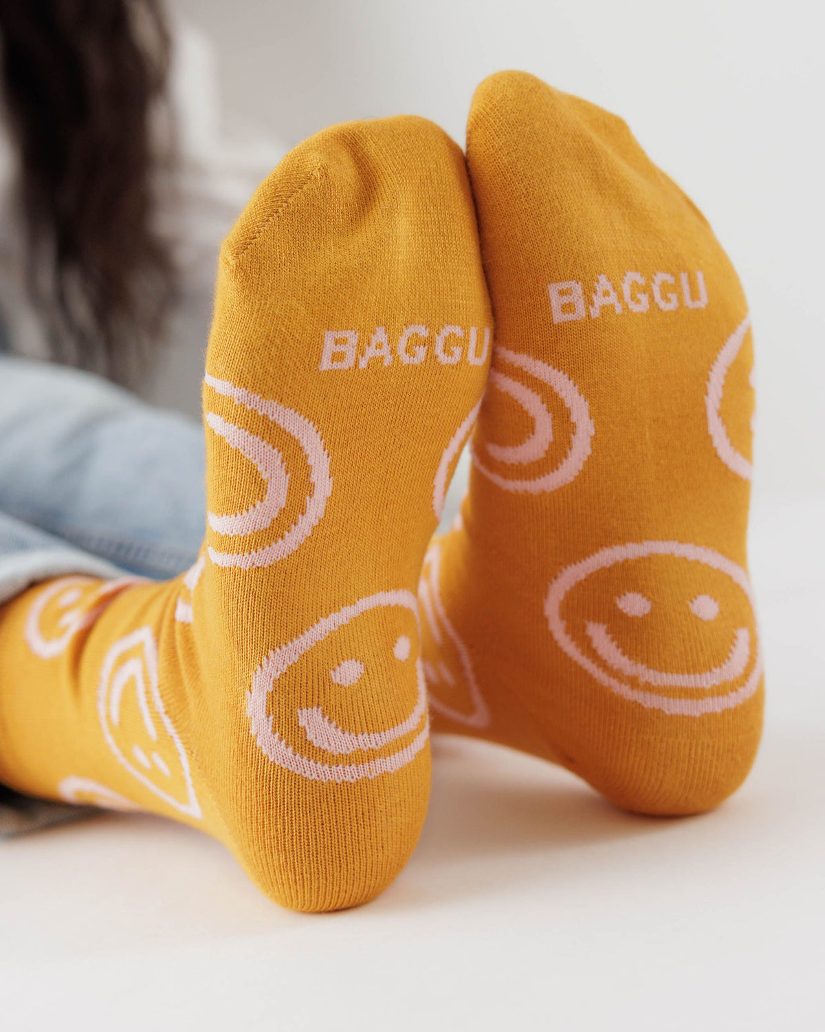 Crew Sock - Marigold Happy
