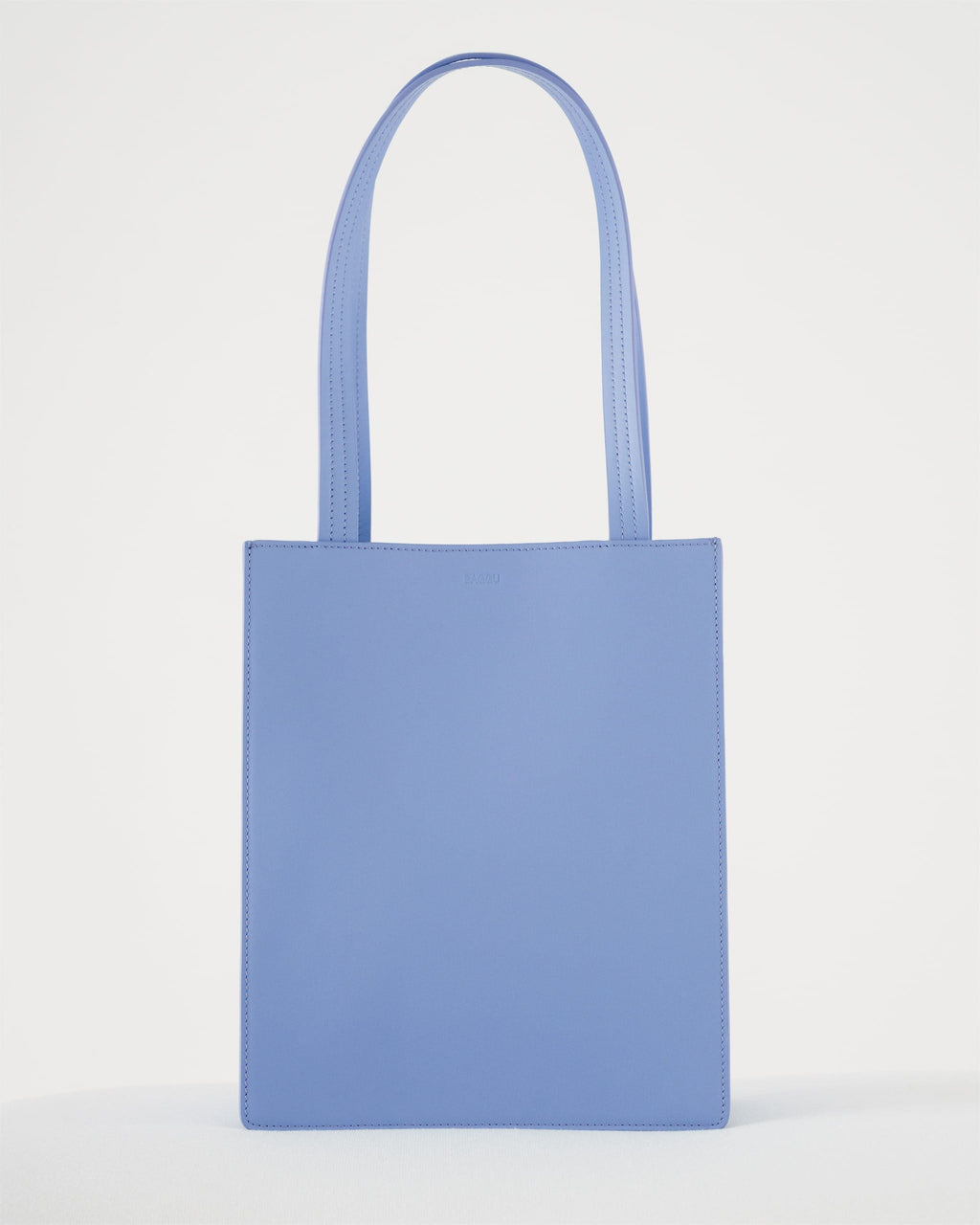 Medium Leather Tote - Soft Blue