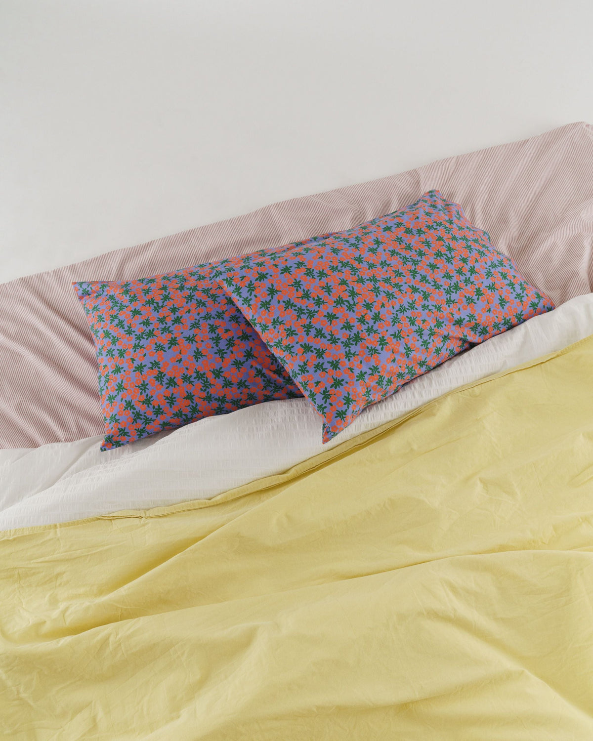 Pillow Case Set of 2 - Red Calico Floral